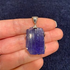 Natural Tanzanite Sterling Silver Pendant